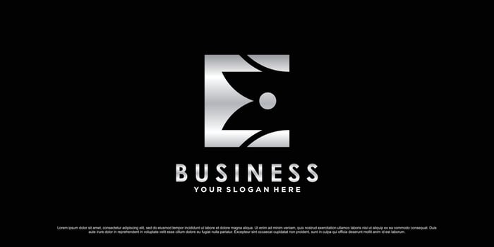 Monogram logo design initial letter e for business or personal with creative concept Premium Vector