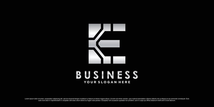 Monogram logo design initial letter e for business or personal with creative concept Premium Vector