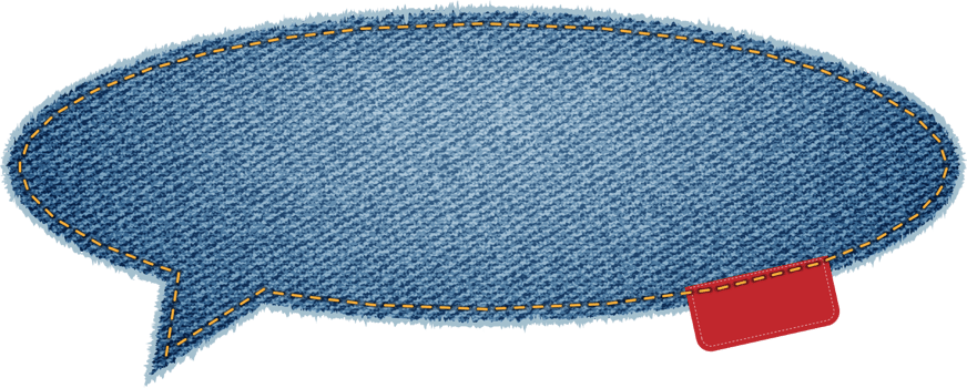 Jeans speech bubble  banner png