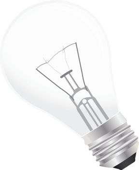 Creative light bulb idea isolated png