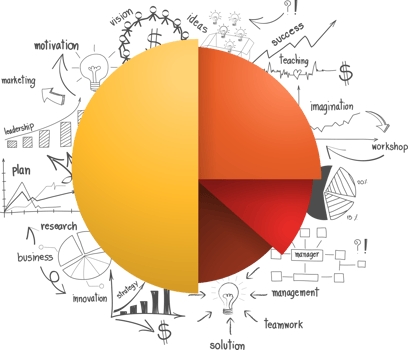 Business Infographics circle with drawing business success strategy plan concept idea png