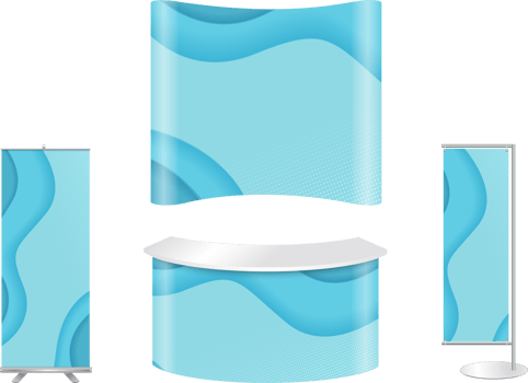 Blank trade show booth mock up png