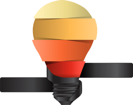 Light bulb idea infographic options banner design png