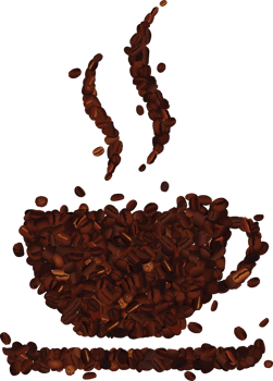Creative coffee beans and coffee cup icon design png