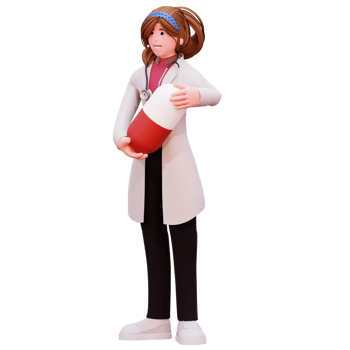 3D Character Female Doctor Illustration png