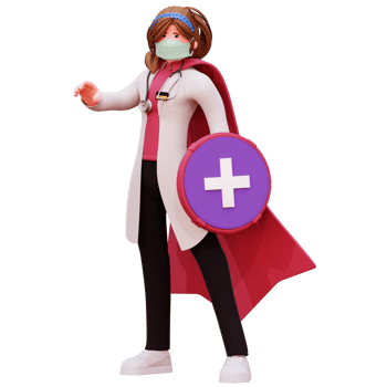3D Character Female Doctor Illustration png
