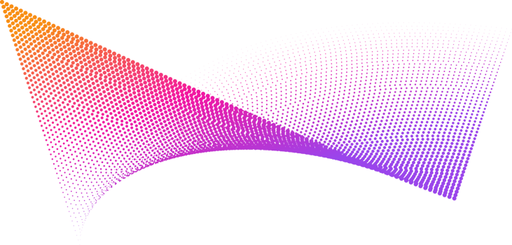 Abstract halftone dots background with dynamic waves png