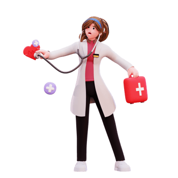 3D Character Female Doctor Illustration png