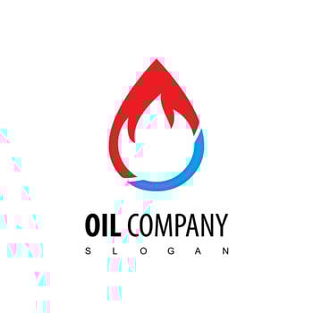 Oil Mining And Drilling Company Logo Using Flame Icon vector
