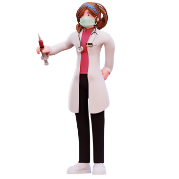 3D Character Female Doctor Illustration png
