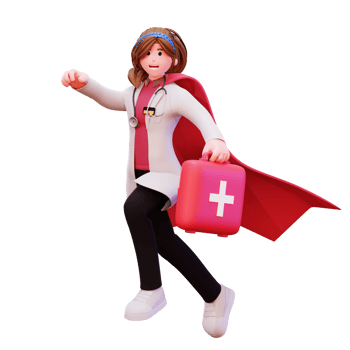 3D Character Female Doctor Illustration png