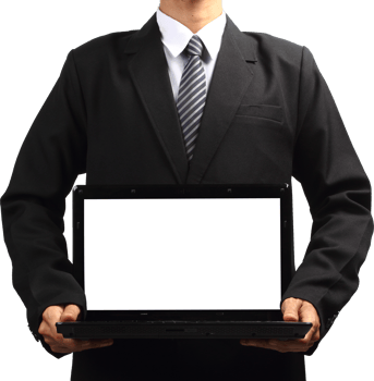 Business Man using laptop png