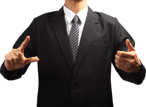 Business Man touch screen png