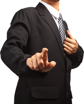 Business Man touch screen png