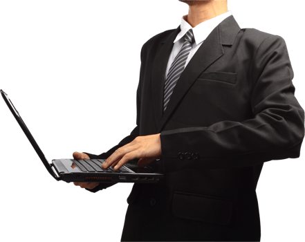 Business Man using laptop png
