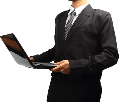 Business Man using laptop png