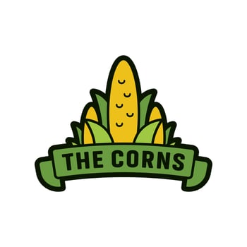 The corn farm logo icon badge emblem illustration ribbon vector