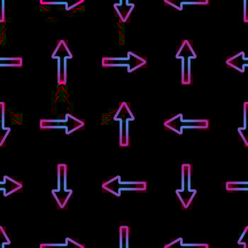 Seamless abstract geometric neon arrow pattern. Vector. vector