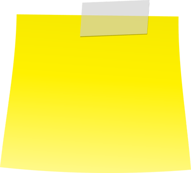 A yellow sticky note with a sticky note on it png