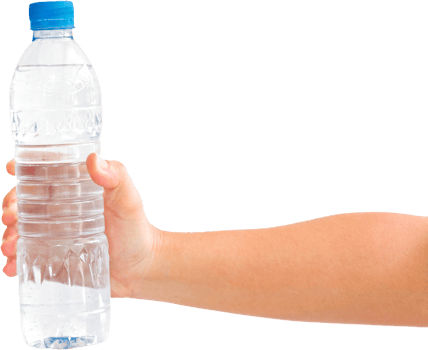 A hand holding a bottle of water png