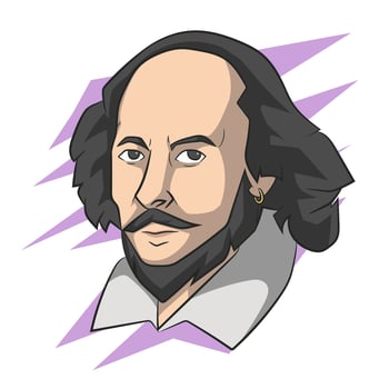 Hand drawn william shakespeare vector illustration