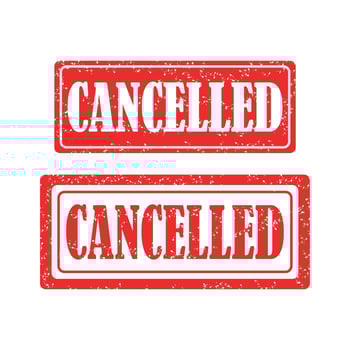 cancelled stamp on white background. cancelled stamp sign. vector