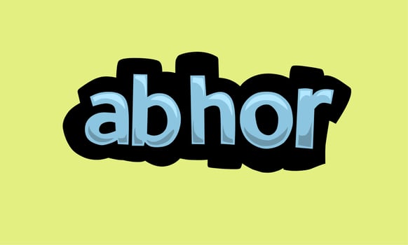 ABHOR writing vector design on a yellow background
