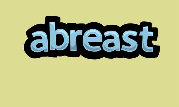 ABREAST writing vector design on a yellow background