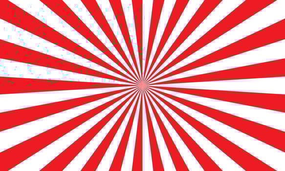 Red white color burst background. Rays background in retro style. Vector. vector