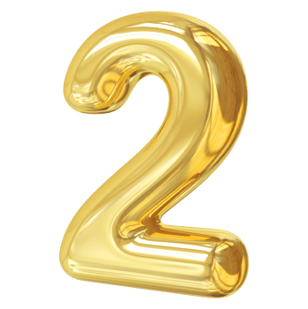 golden number 2 png