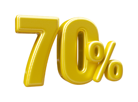 sale number 70 percent off golden png