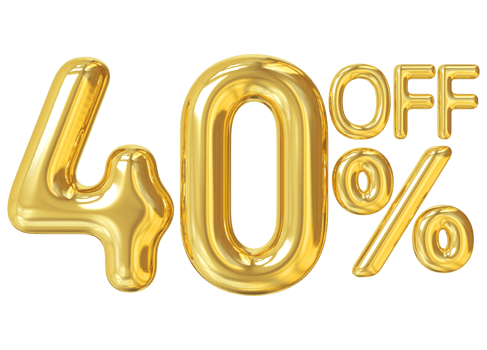 number 40 percent golden luxury png