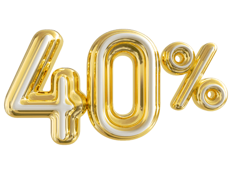number 40 percent golden luxury png
