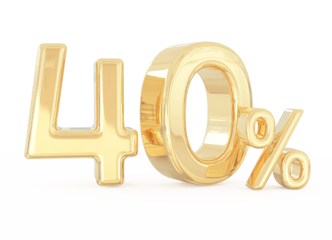 number 40 percent golden luxury png