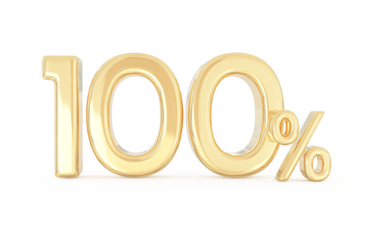 number 100 percent golden luxury png