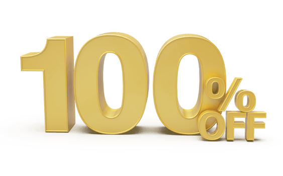 number 100 percent golden luxury png