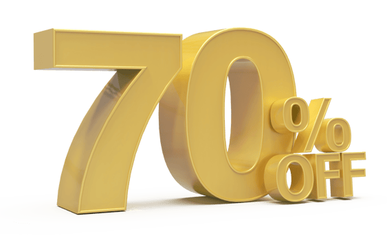 number 70 percent golden luxury png