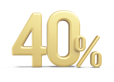 number 40 percent golden luxury png
