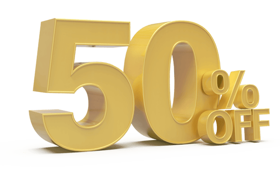 number 50 percent golden luxury png