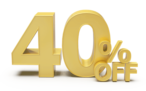 number 40 percent golden luxury png