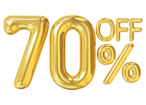 number 70 percent golden luxury png