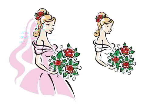 Beautiful bride character vector