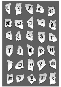 Old letters on torned paper vector