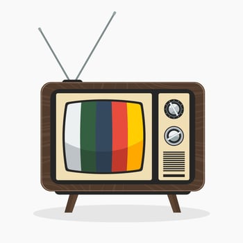 Editable Front View Old Classic Vintage Television Vector Iconic Illustration for Information Technology or Electrical Related Design