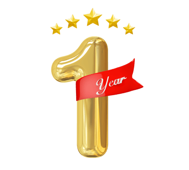 1 Year Anniversary Golden png