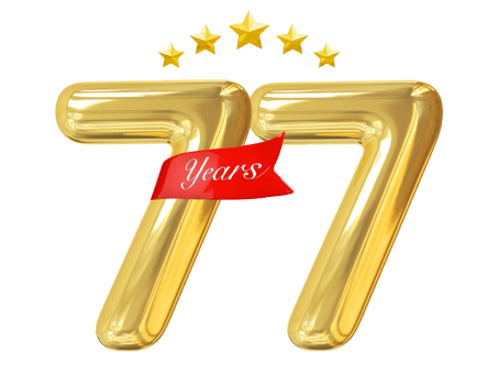 77 Years Anniversary Golden png
