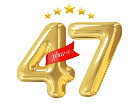 47 Years Anniversary Golden png