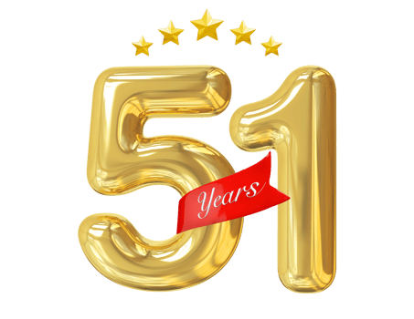 51 Years Anniversary Golden png