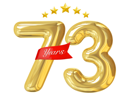 73 Years Anniversary Golden png