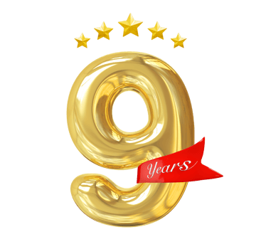 9 Years Anniversary Golden png